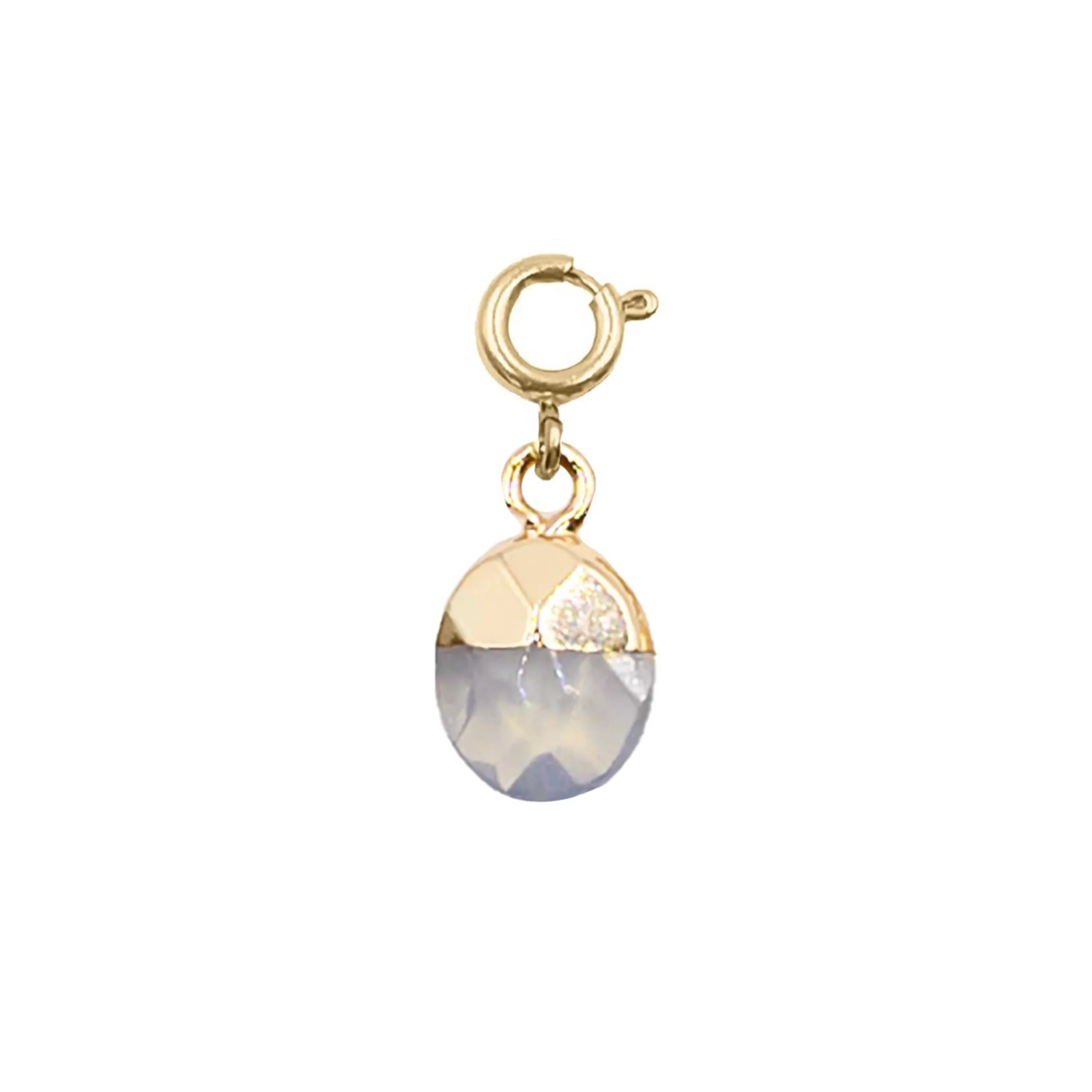 MOONSTONE DIPPED OVAL CHARM